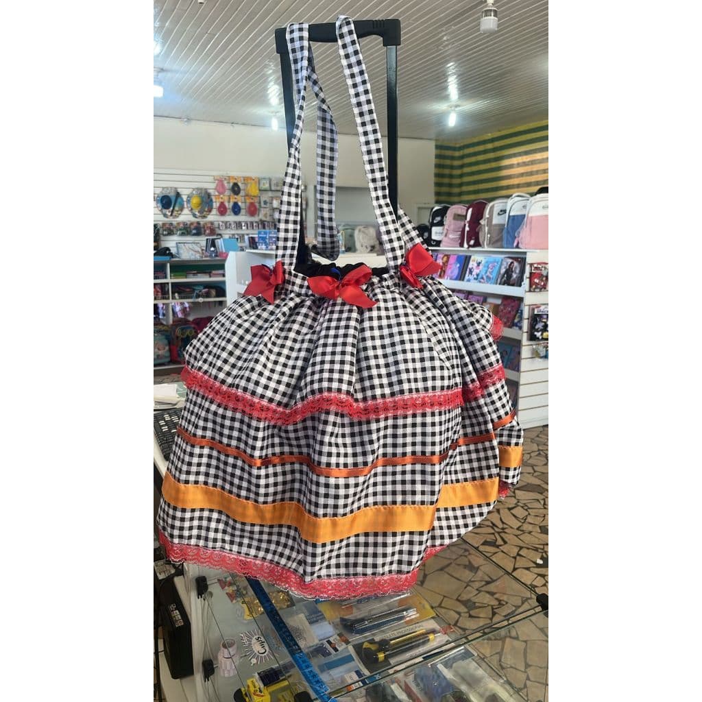 SAIA JUNINA TAM M ADULTO QUADRILHA XADREZ SÃO JOÃO COM LAÇO ARRAIA CAIPIRA