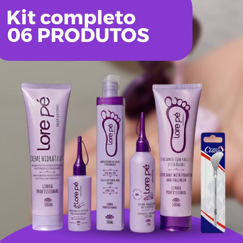 Kit Spa Dos Pés Lore Pé Profissional – 6 Itens Para Calos, Cutículas e Hidratação | Envio 24h