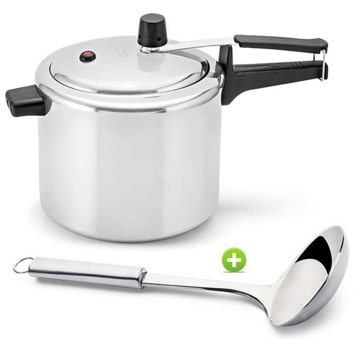 Panela de Pressão 4,5l Polida Panelux e Concha Aço Inox