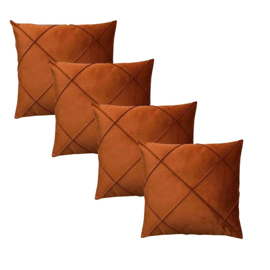 Kit Com 4 Capas De Almofadâo Drapeada Em Suede 60x60cm