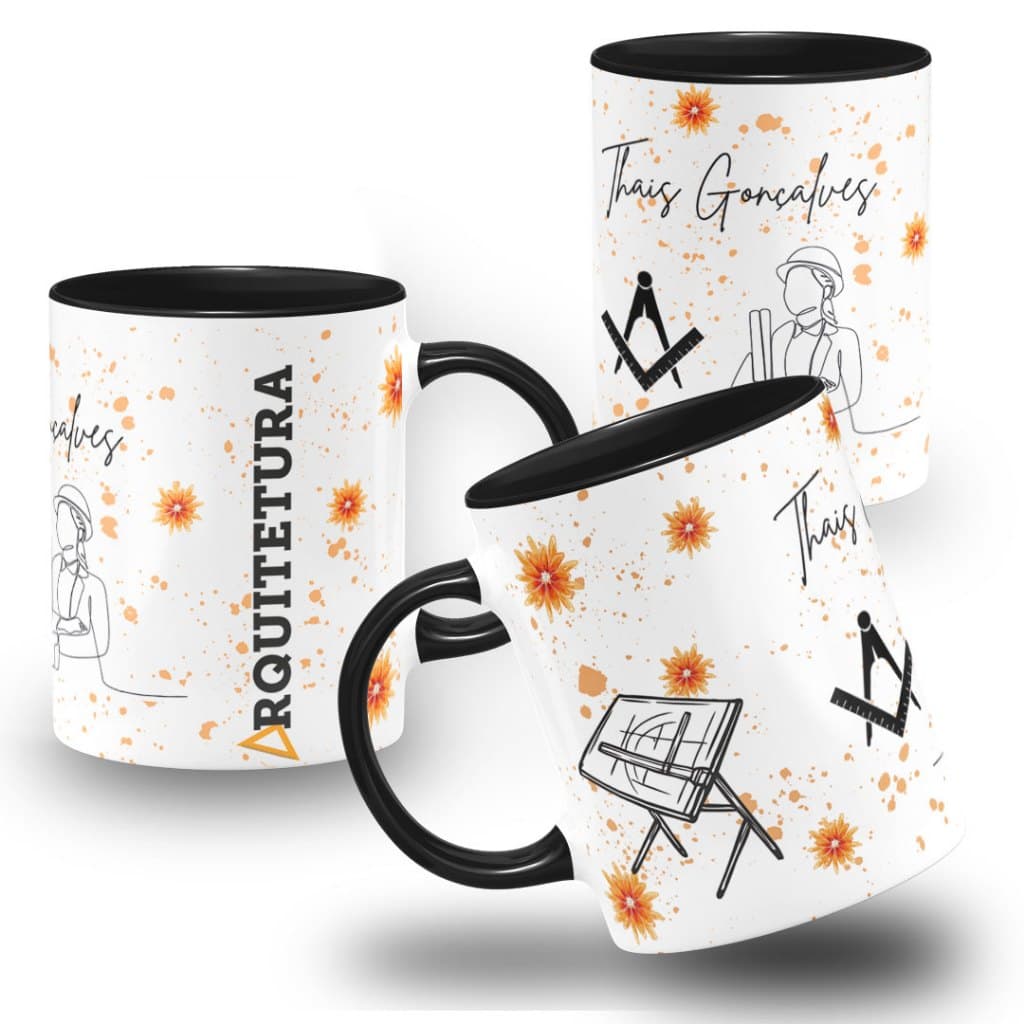 Caneca Arquitetura Feminina Colorida