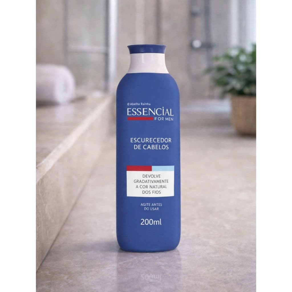 Escurecedor de Cabelos Masculino Essencial For Men 200ml Disfarça Grisalhos