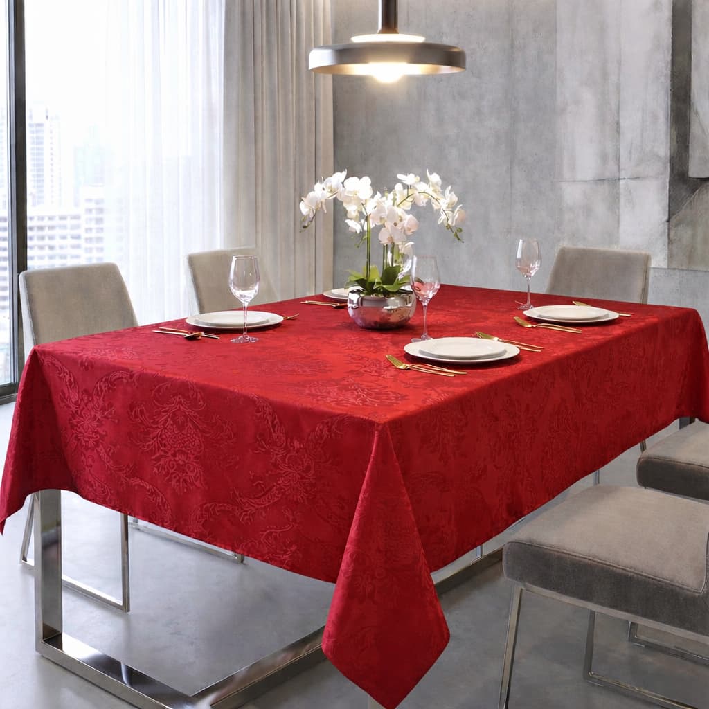Toalha de Mesa Jacquard Luxo | Tecido Grosso, Elegante e Sofisticado - Mesa de 4, 6 e 8 Lugares