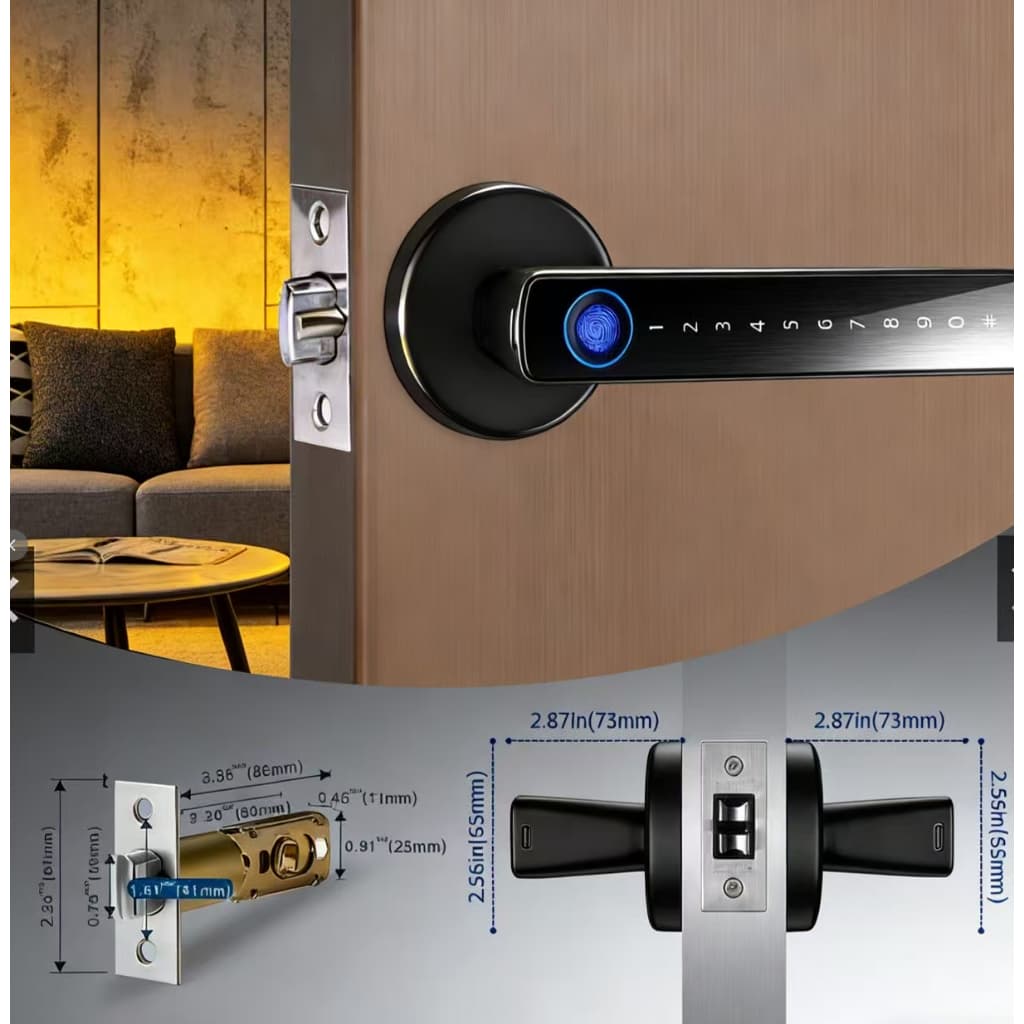 Fechadura Digital Inteligente RAYKUBE | Tuya SmartLife APP | Senha e Desbloqueio Remoto