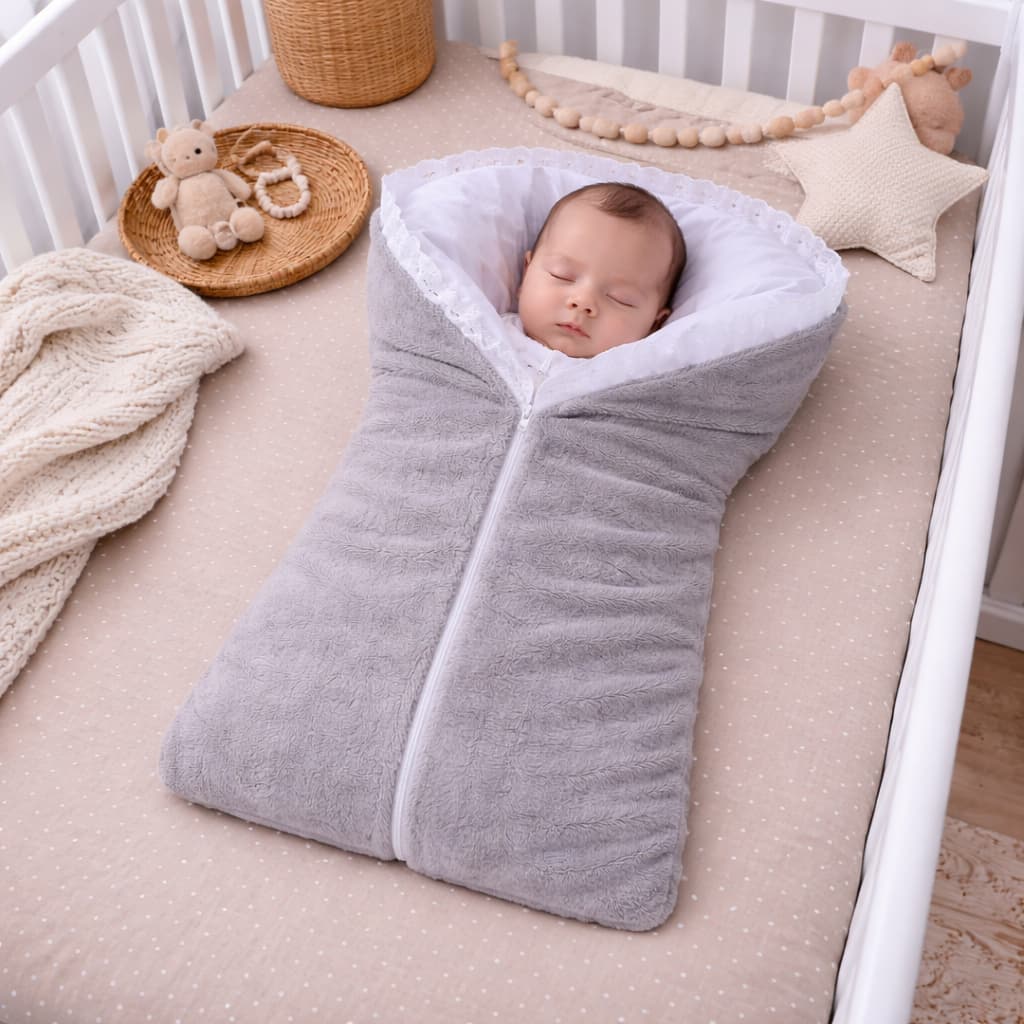 Saco de Dormir para Bebê Inverno Forrado em Microfibra com Zíper