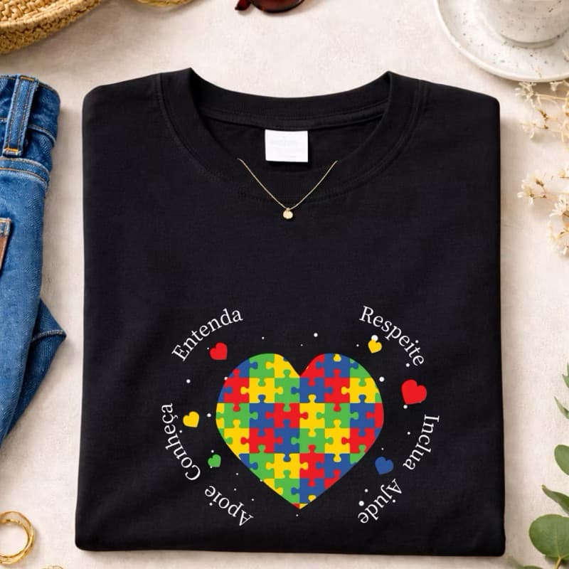 Camiseta Blusa T-shirt Inclusiva Especial Estampada LANCAMENTO