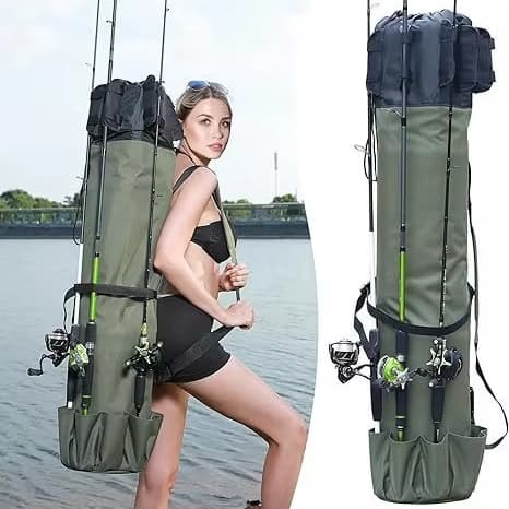 Bolsa cilíndrica para pesca ao ar livre bolsa para vara de pesca bolsa para vara de mar, bolsa para equipamento de pesca