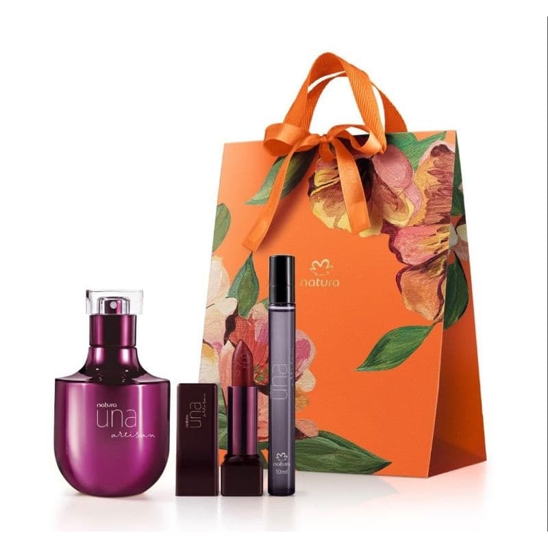 kit Una Artisan( 1Deo parfum feminino 75ml,1BatonCc hidratante e 1 Deo parfum feminino 10ml)