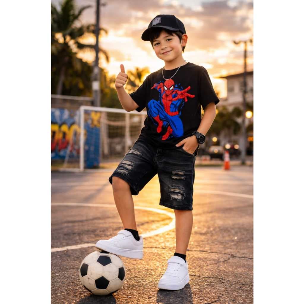 BERMUDA JEANS INFANTIL MODELO JOGADOR