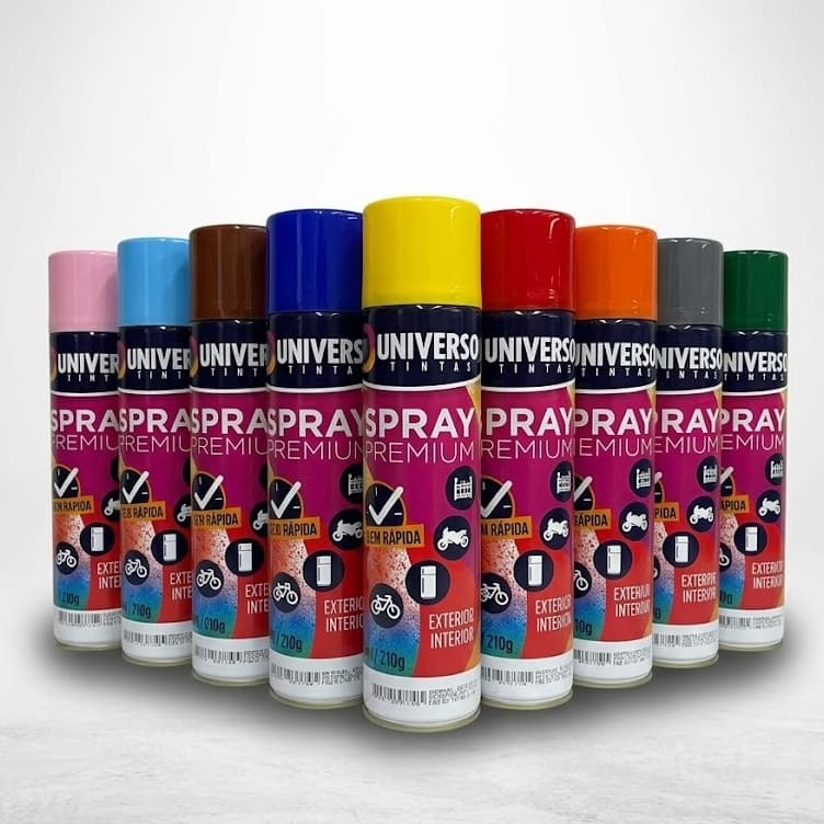 Tinta Spray Uso Geral Cores 400ml/210g Universo Tintas