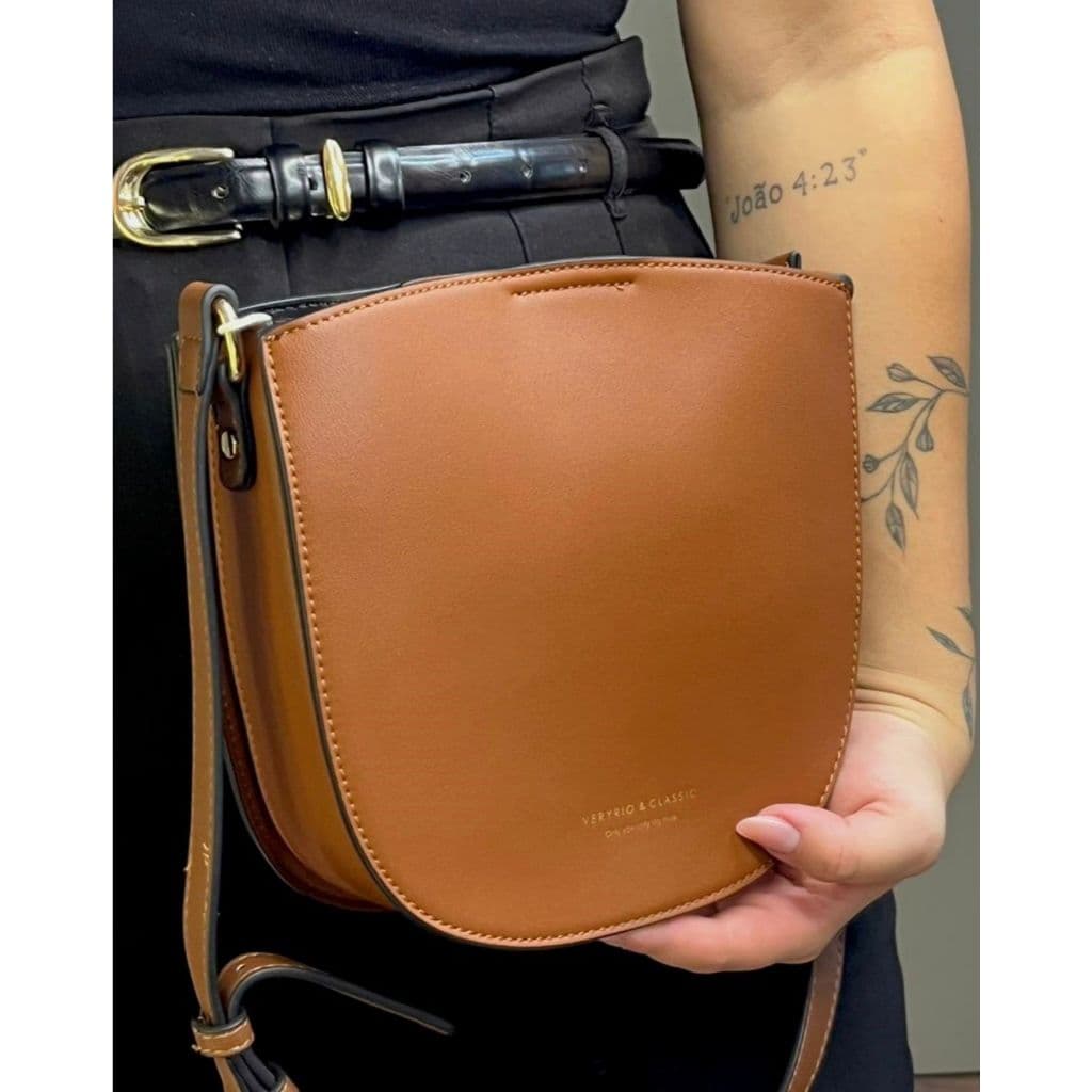 Bolsa Feminina Veryrio Tiracolo Alça Transversal Couro Liso de Luxo Estilosa