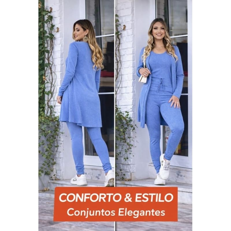 Conjunto Lanzinha Kit de 3 Peças- Elegância e Conforto um Combo Perfeito Para o Frio