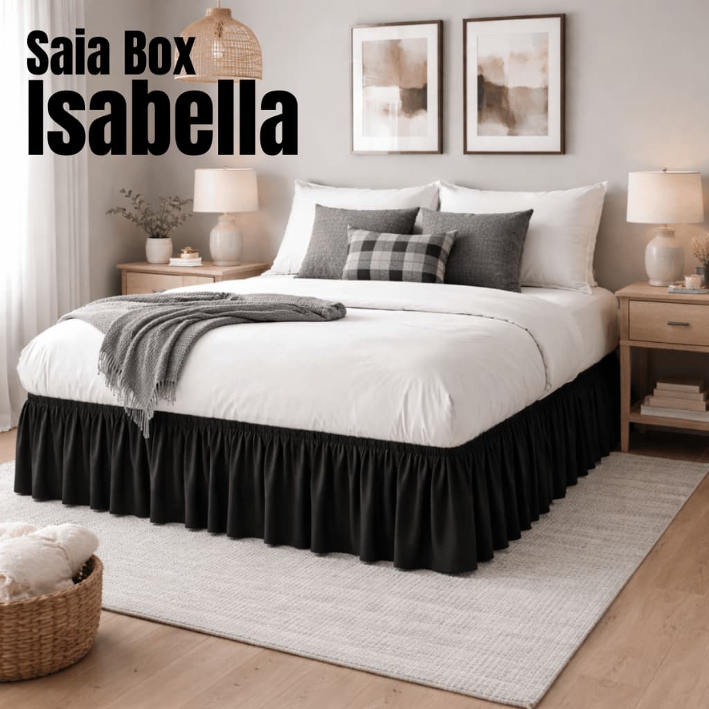 Saia Box Ajustável Universal Elástico Casal Queen King Solteiro Saia para Cama Box Posta 40cm