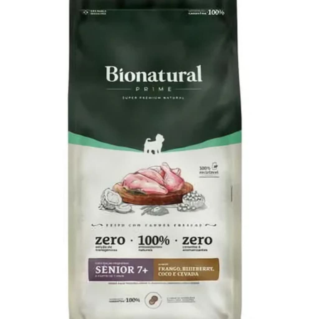 BIONATURAL PRIME CÃES RAÇAS PEQUENAS SÊNIOR 7+ FRANGO - 2,5KG