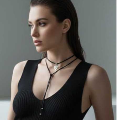 Colar Chocker Longo Camurça Marrom com Pingente- Gargantilha de Camurça com Pingente Vintage 1,8mt