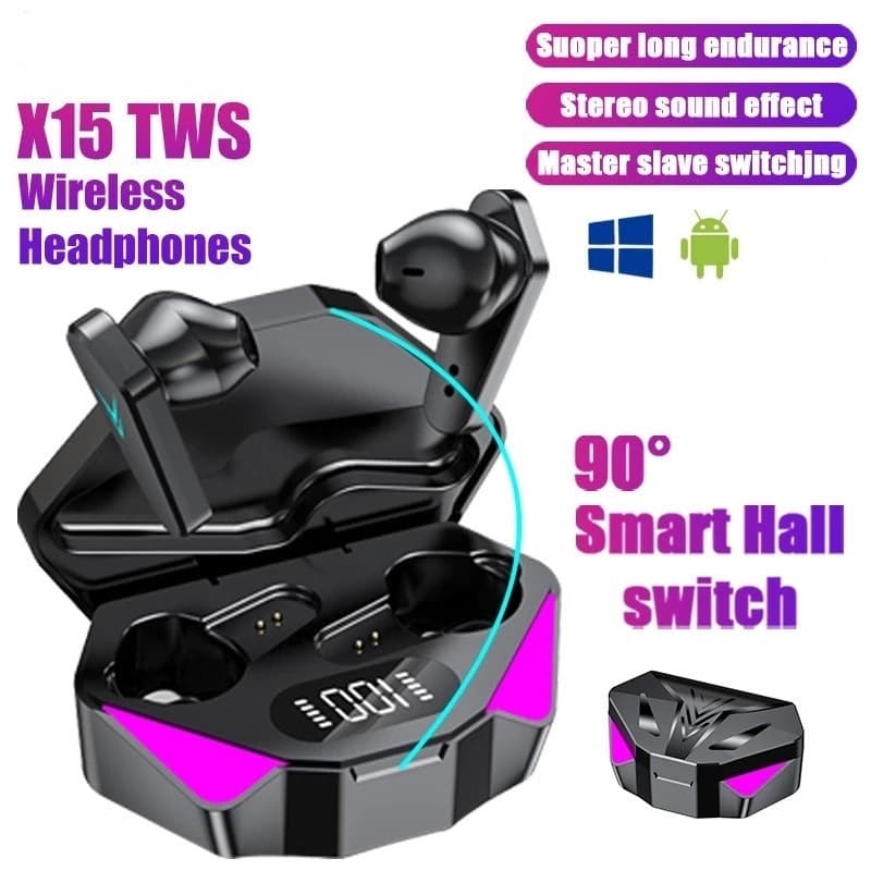 Fones de Ouvido TWS X15 Bluetooth com Som Estéreo de Alta Fidelidade