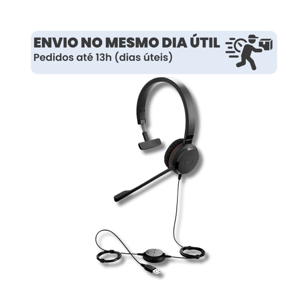 Headset Jabra Evolve 30 II Mono UC USB P2 Cancelamento Ruído