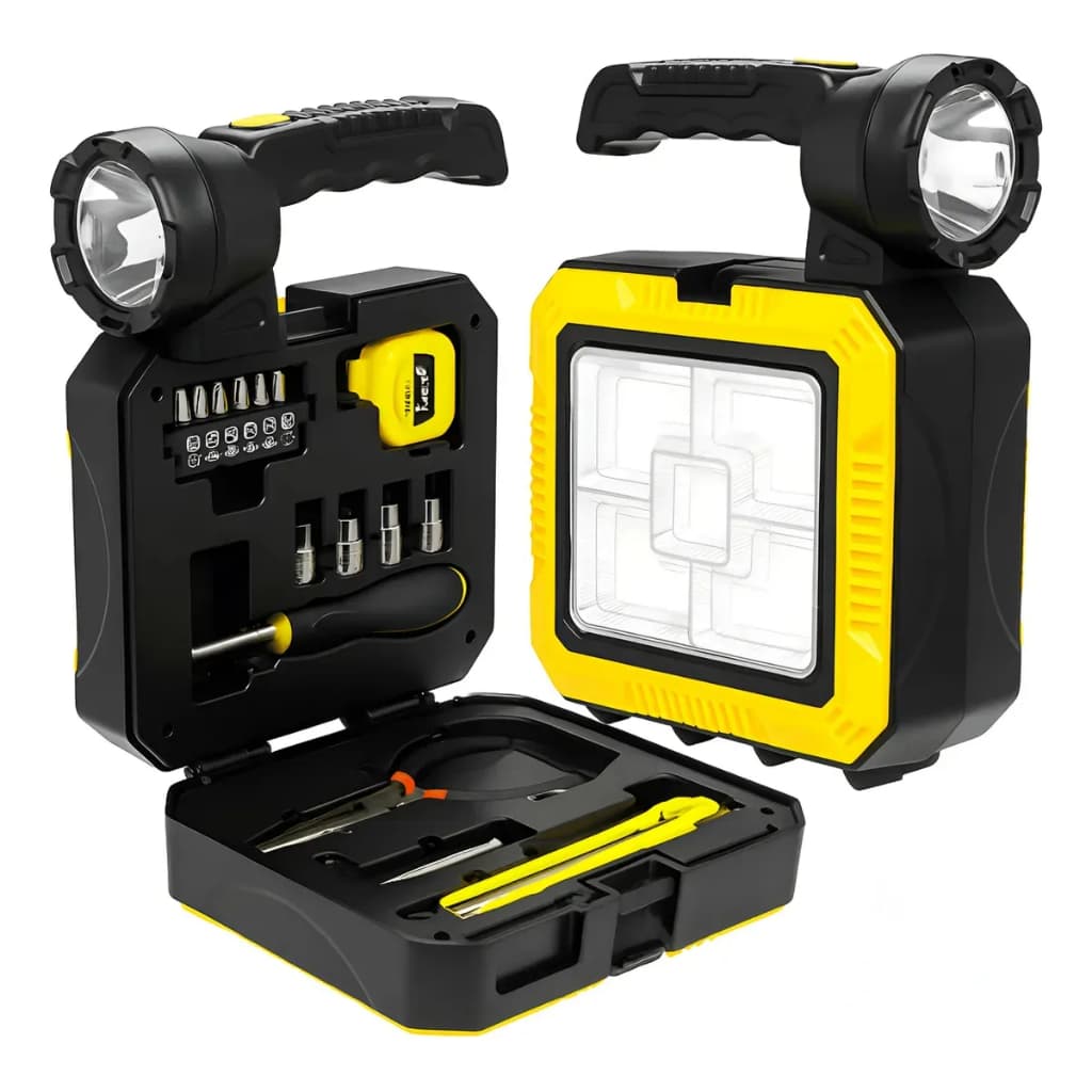 Lanterna Portatil Solar Com Kit De Ferramentas
