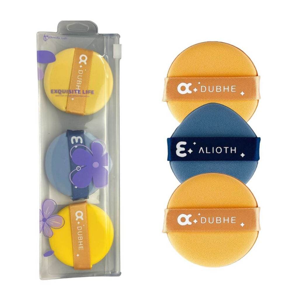 Kit 3 Esponjas para Pó Compacto Acabamento Perfeito e Toque Aveludado Pele Lisa e Natural em Segundos