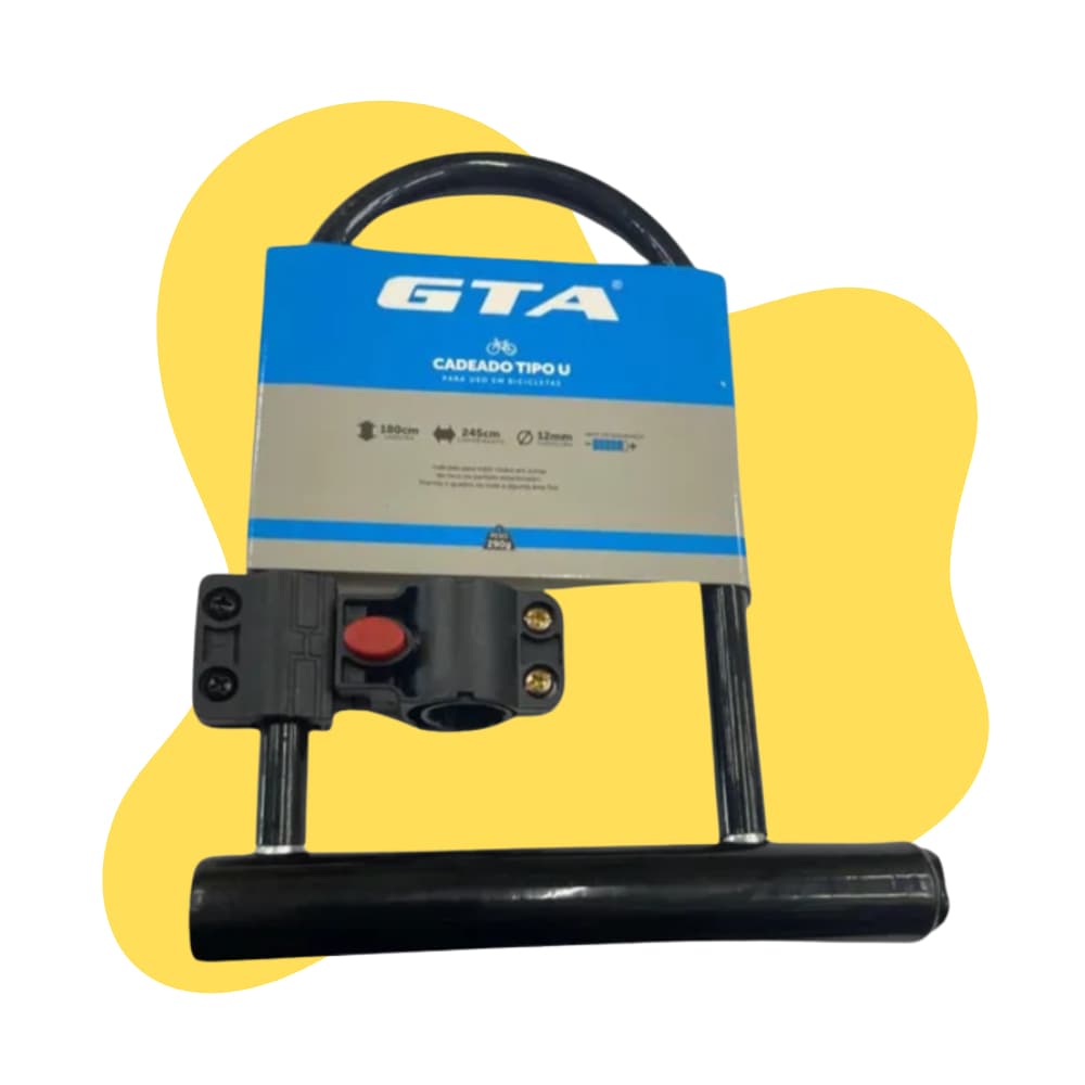 Cadeado U Bicicleta Moto 180mm x 245mm c/ Chave GTA