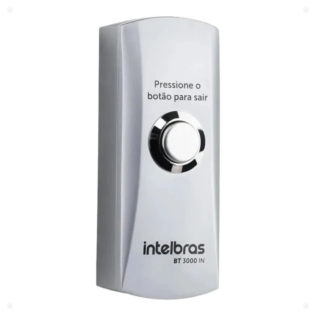 Botão de Saida Intelbras BT 3000 IN Inox Com Caixa Para Fechadura Eletrica e Controle de Acesso Aber