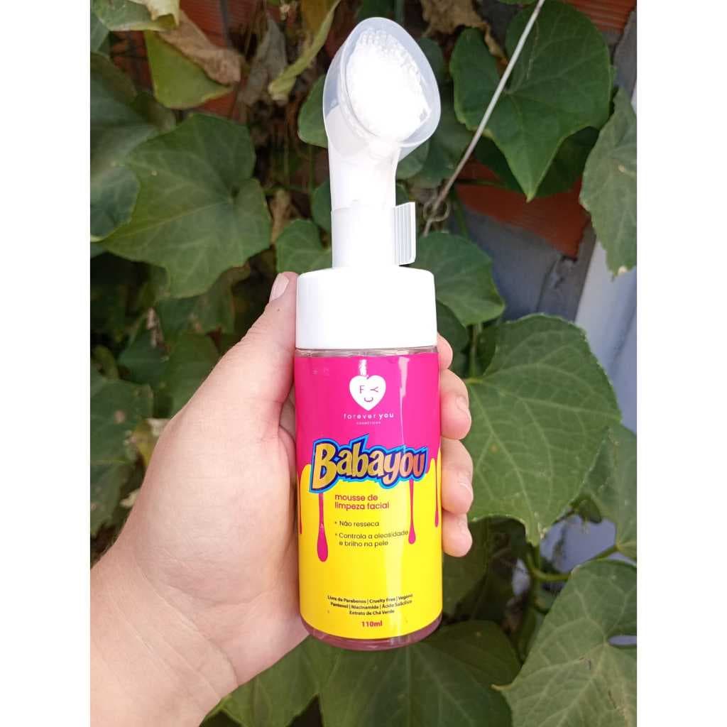 Mousse de Limpeza Facial Babayou Espuma Anti Oleosidade com Niacinamida e Ácido Salicílico 110ml
