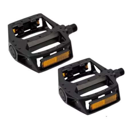 Pedal Alumínio Plataforma Bicicleta Bike Rosca Grossa 9/16 Mtb Preto Com Refletores