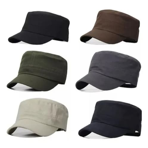 Boné Cap Tipo Militar Quepe Liso Algodão Camping Tática Masculino Vintage