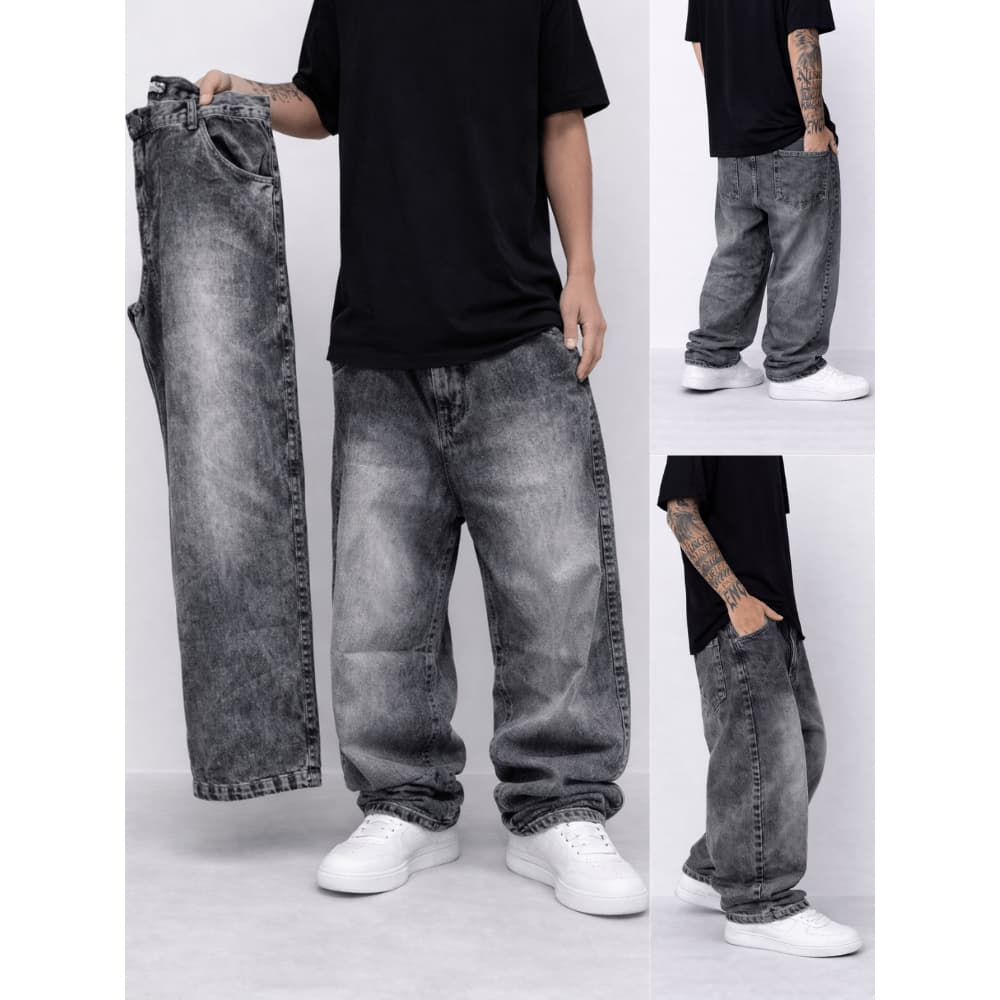 Calça balão baggy jeans super premium original reta boca larga masculina plus size várias cores streetwear dazzling