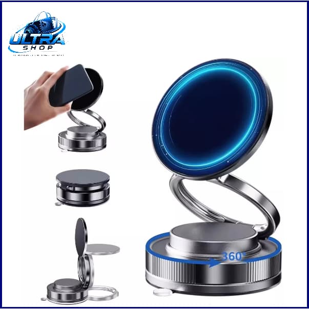 Suporte Magnético Universal Dobrável Vácuo para Celular Com Ventosa Carro 360° LAY-28