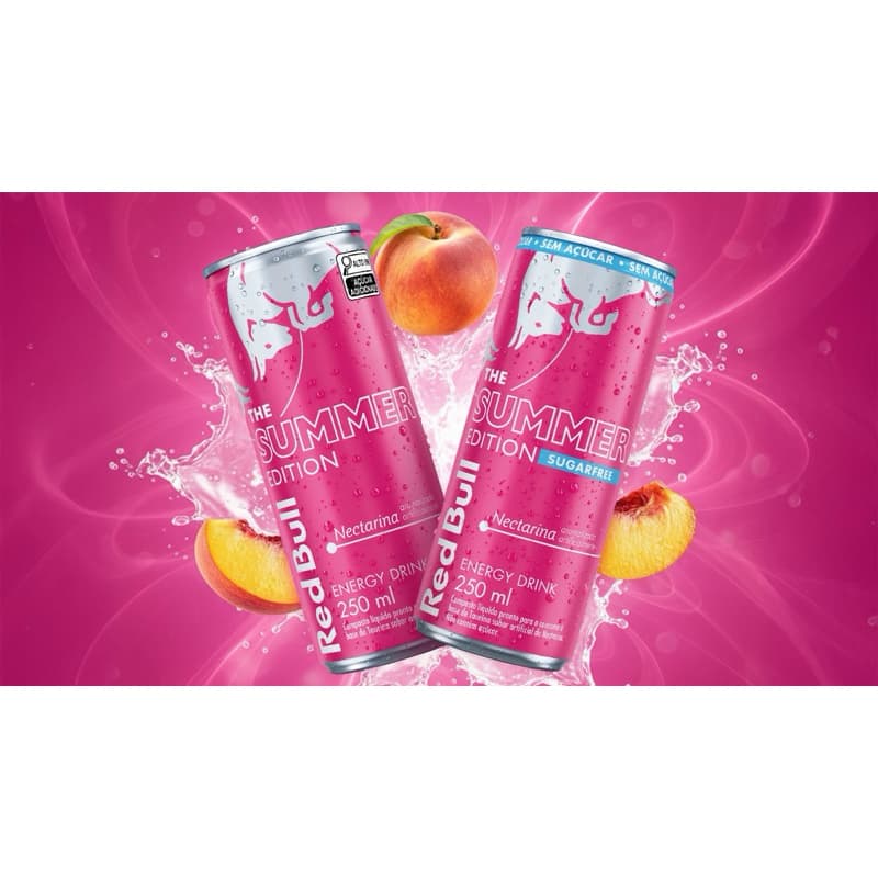 Pack de 4 Latas Red Bull Energético,  Edition, nectararina, Sem Açúcar 250ml