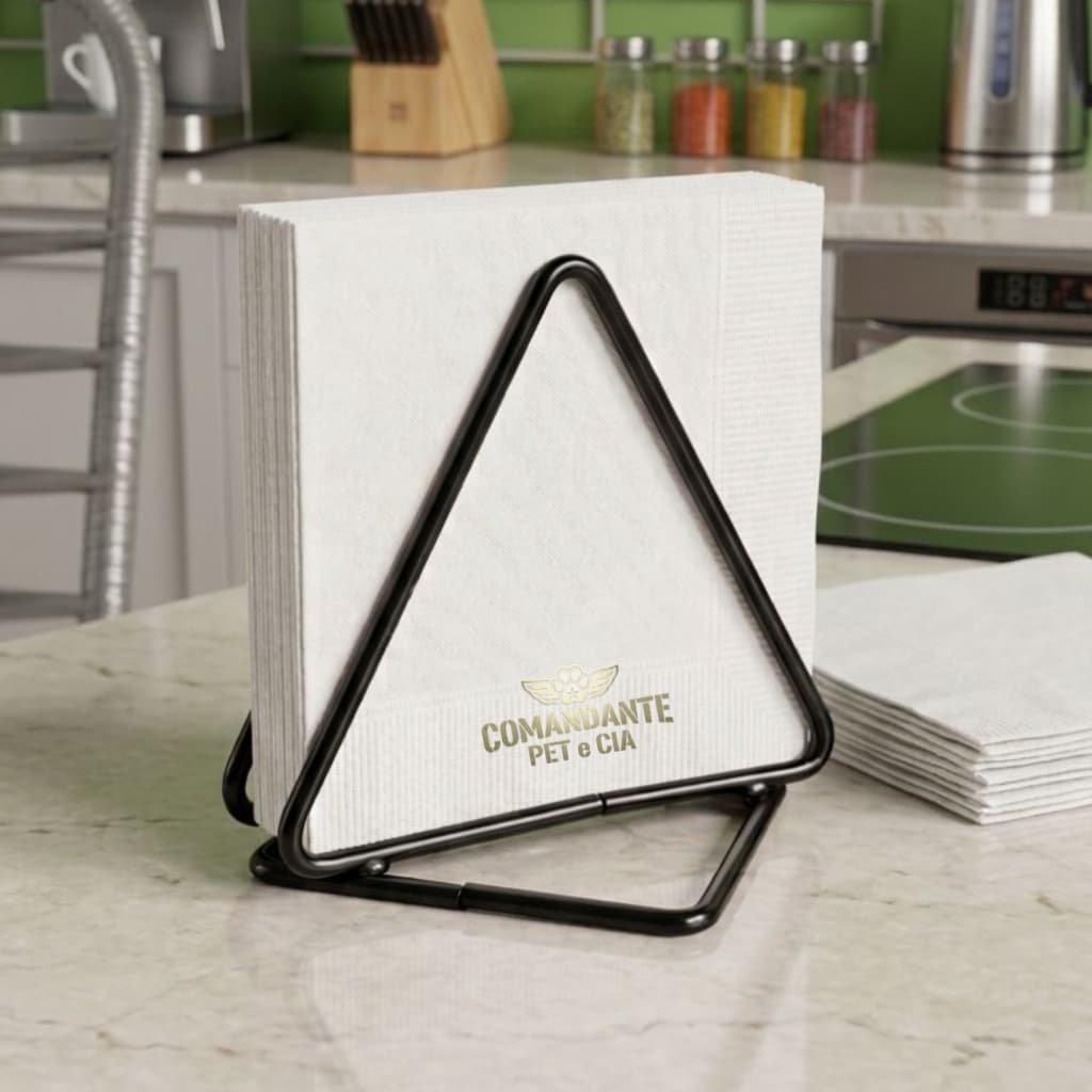 Porta Guardanapos de Mesa Aramado Preto | Organizador Papel Toalha | Decoração para Cozinha