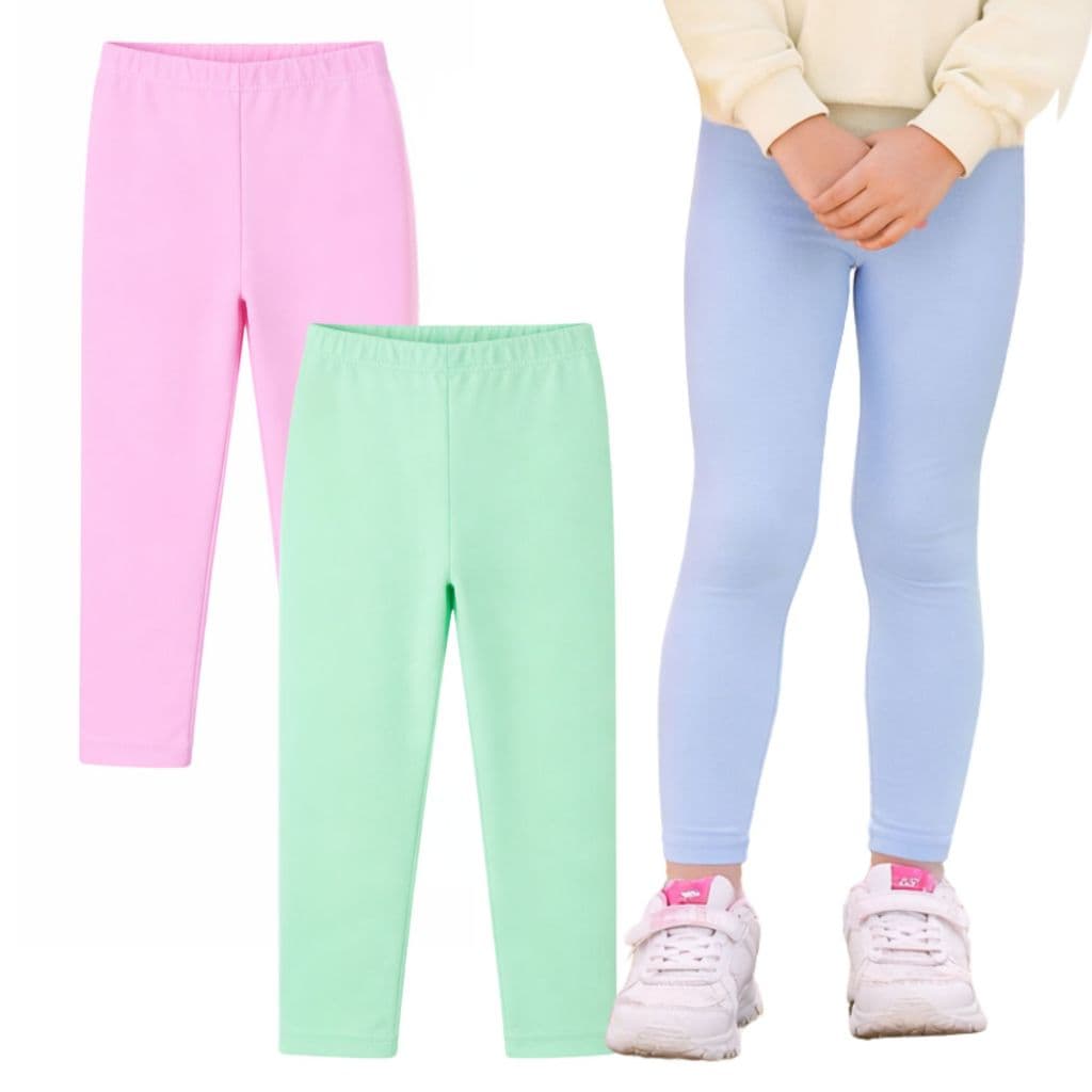 Kit 3 Legging Lisas Infantil Menina Candy Color