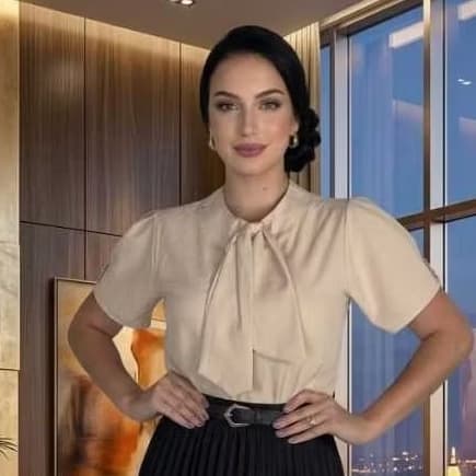 Blusa Blusinha Feminina Com Laço/Gravata Moda Evangélica Social Manga Princesa