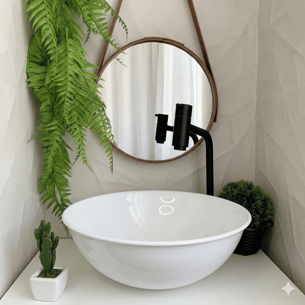 Cuba para Pia de banheiro de Sobrepor de Plástico Oval Lavabo