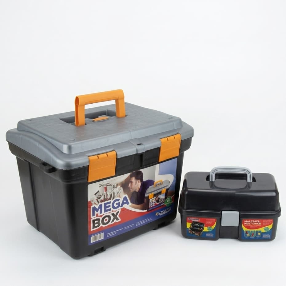 Kit Com 2 Maletas - Maleta Para Ferramentas Preta (MM30P) e Maleta Mega Box 2040 (25334)