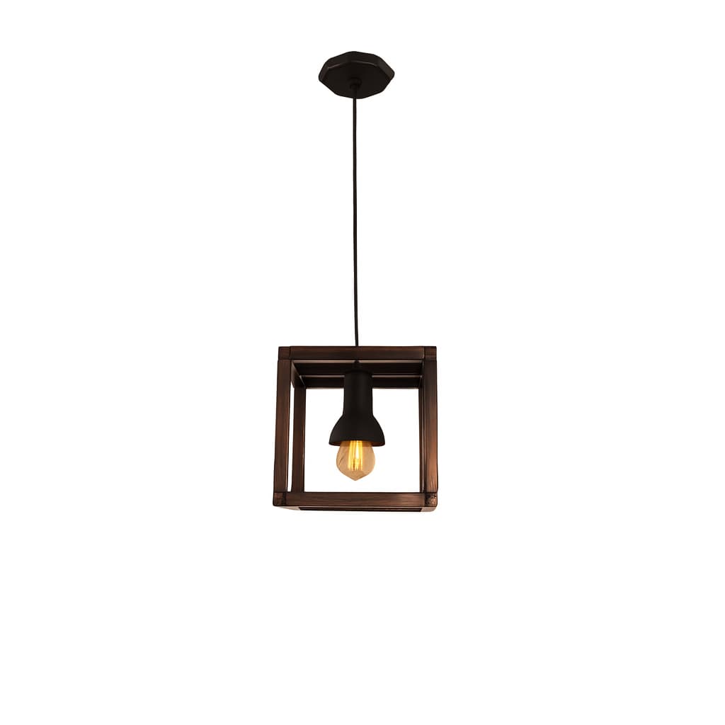 Pendente Luminaria Cubo Industrial Preto Leve Prolipropileno moderna Facil Instalação sem lampada