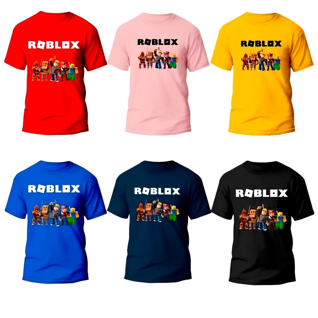 Camiseta Infantil Juvenil Adulto Roblox Camisa 100% Algodão Promoção Fantasia Jogos