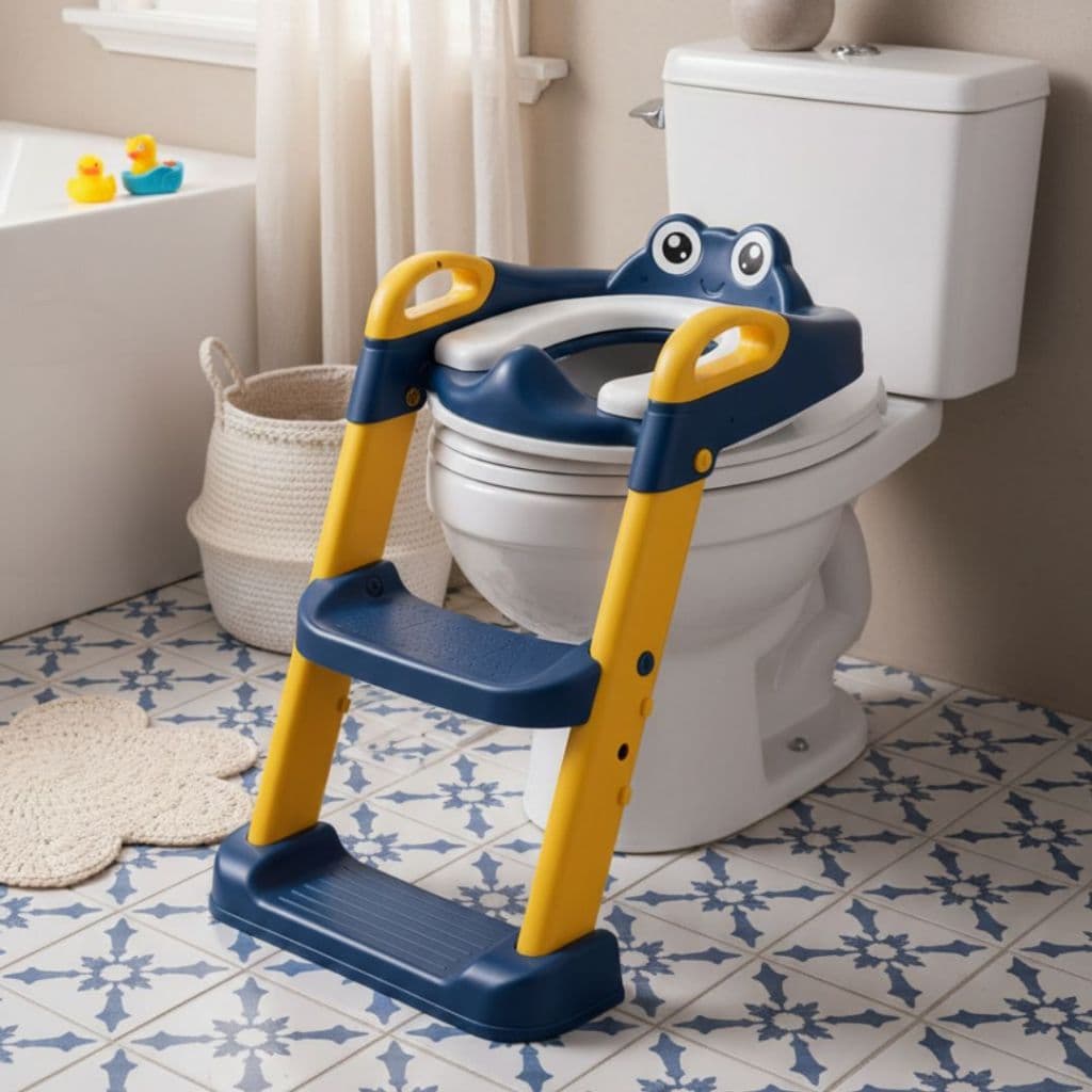 Assento Infantil Redutor Sanitário Antiderrapante Confortável Dobrável Alças Plástico Resistente
