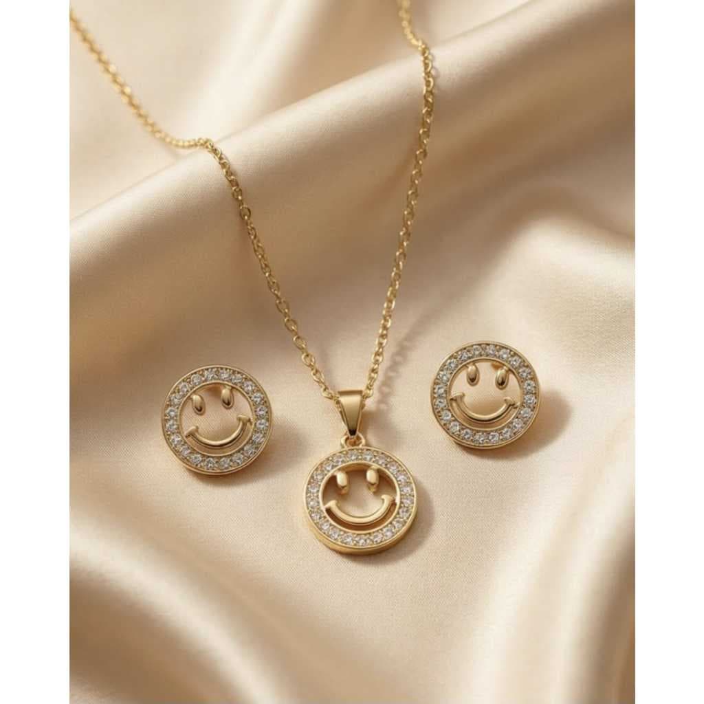 Conjunto Smile Brilho Radiante - Colar e Brincos ✨