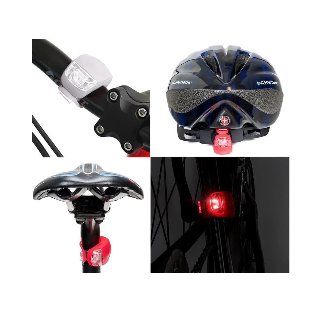Kit 2 Lanternas LED Bike Sinalizador Segurança Dianteira Traseira Pisca - emborrachado - Resistente Água