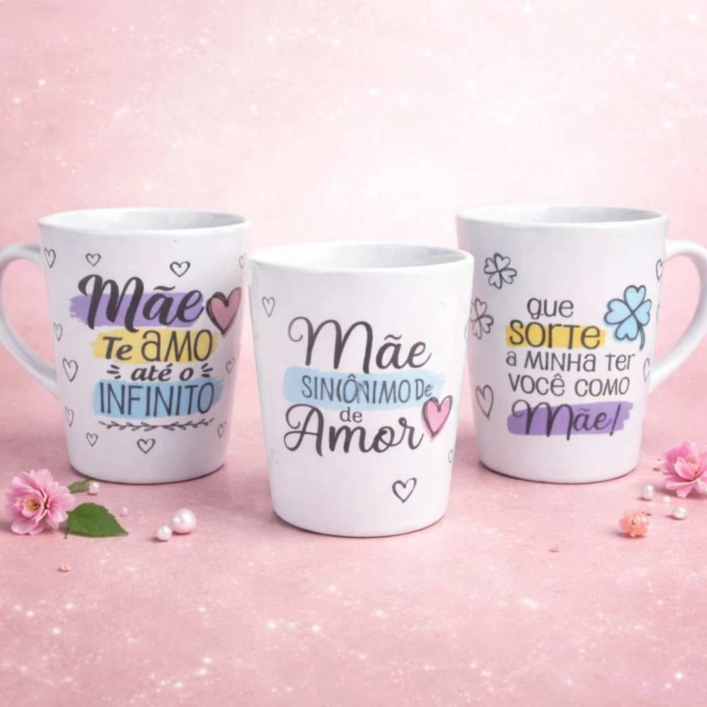 Caneca Ceramica Mãe Café Chá Frases Presente Criativo Lembrancinha Dia das Mães Porcelana