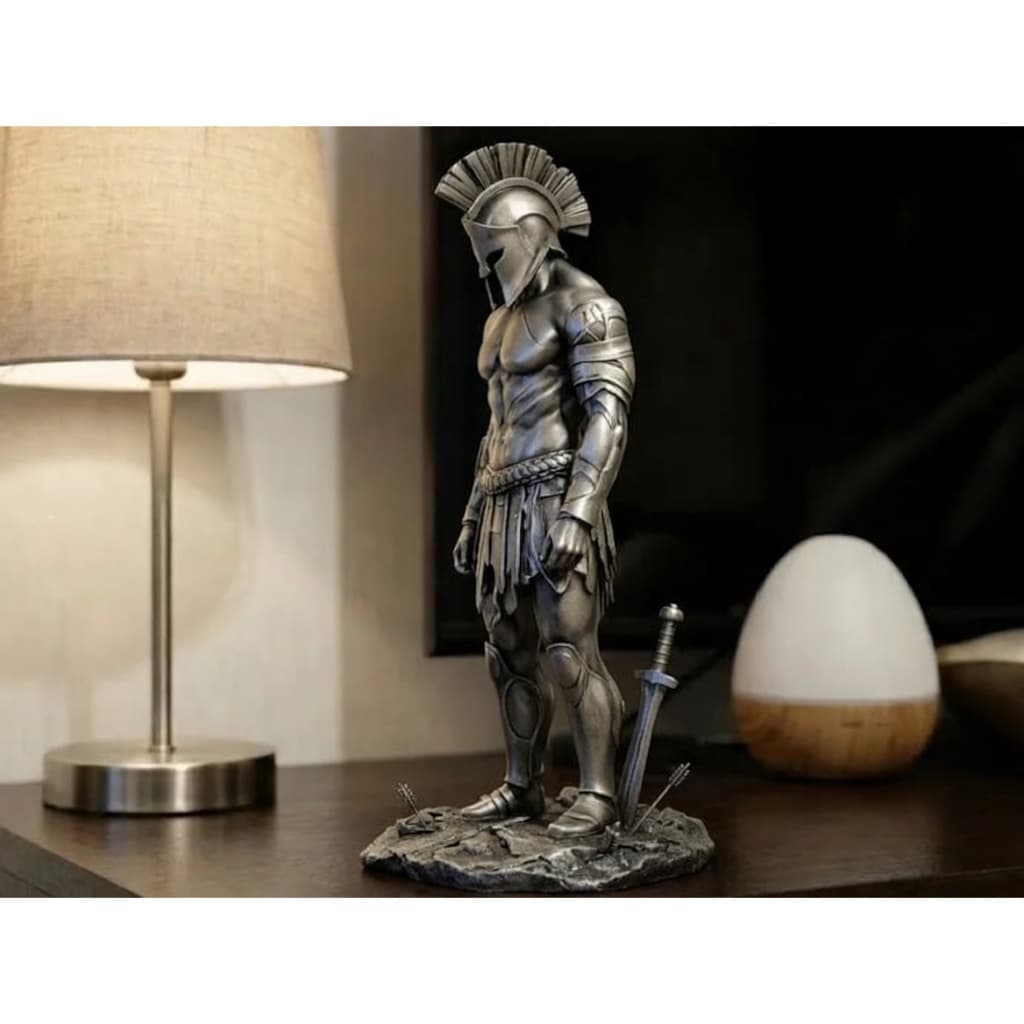 ⚔️ GUERREIRO ESPARTANO • 15CM • ESTATUETA DECORATIVA • ESCULTURA HISTÓRICA • COLECIONÁVEL- ODISSEIA