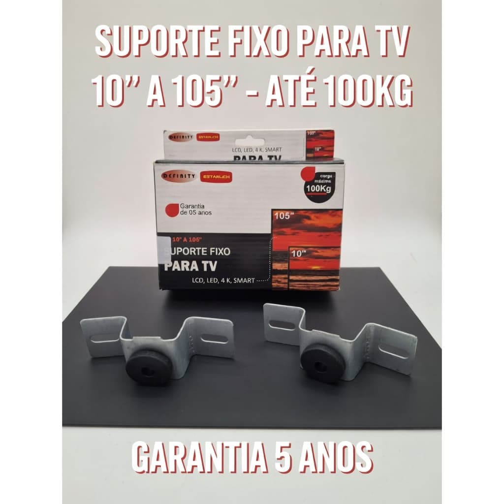 Suporte Fixo para TV 10" a 105" Universal LED LCD 4K Smart até 100kg Definity Estarlich -