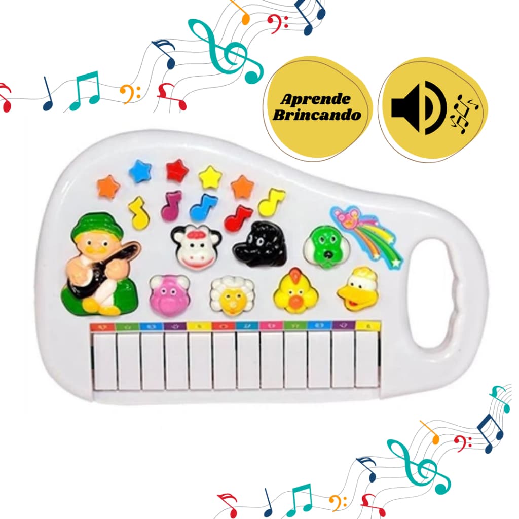 Piano Teclado Animal Brinquedo Infantil Sons Musical Criança Fazenda