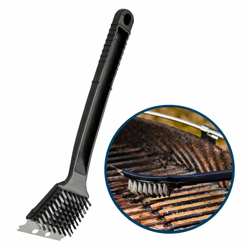 Escova Para Grelha Cerdas de Aço Original Line Limpa Grelha de Churrasqueira Com Raspador