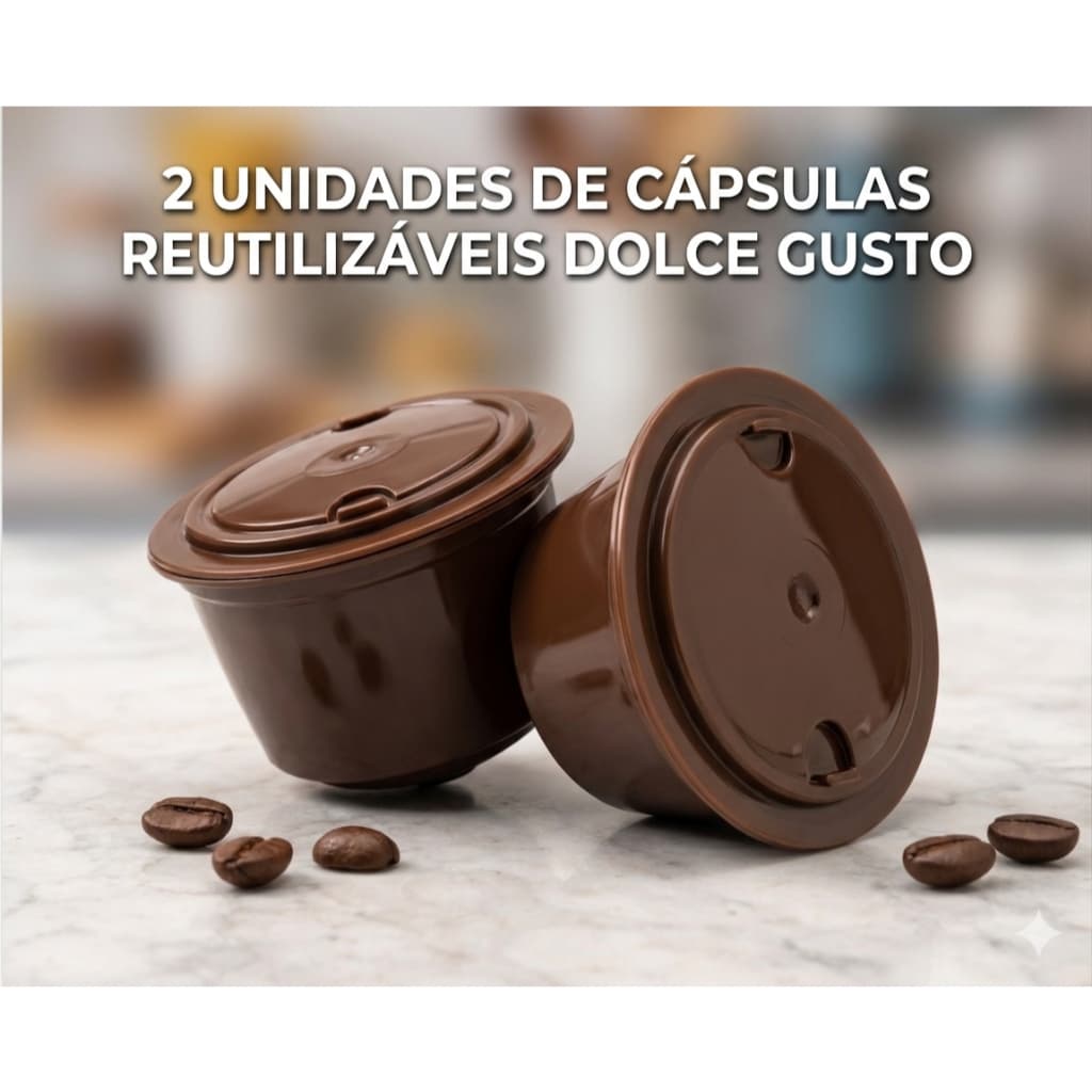 2 Capsulas de Café Reutilizaveis para Cafeteiras Dolce Gusto