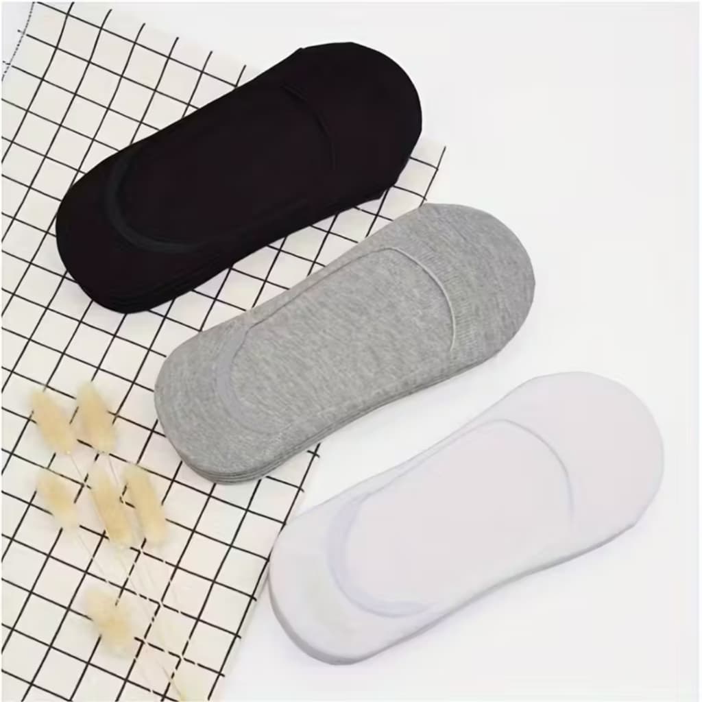 Kit 12 Meias Sapatilhas Meias Invisíveis Com Silicone Invisível - Masculina / Feminina