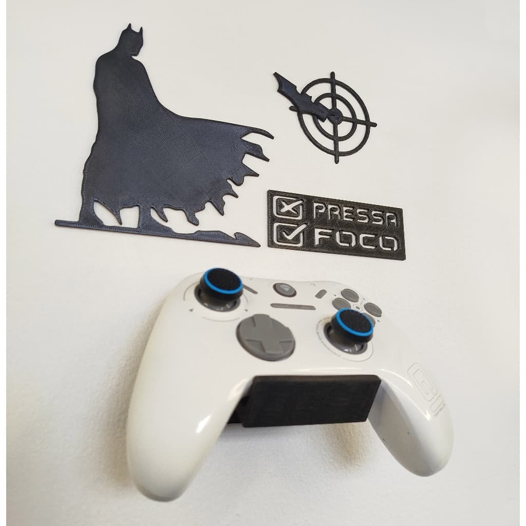 Suporte de parede para controle joystick com decoração motivacional com frase vídeo game PC Xbox PS5