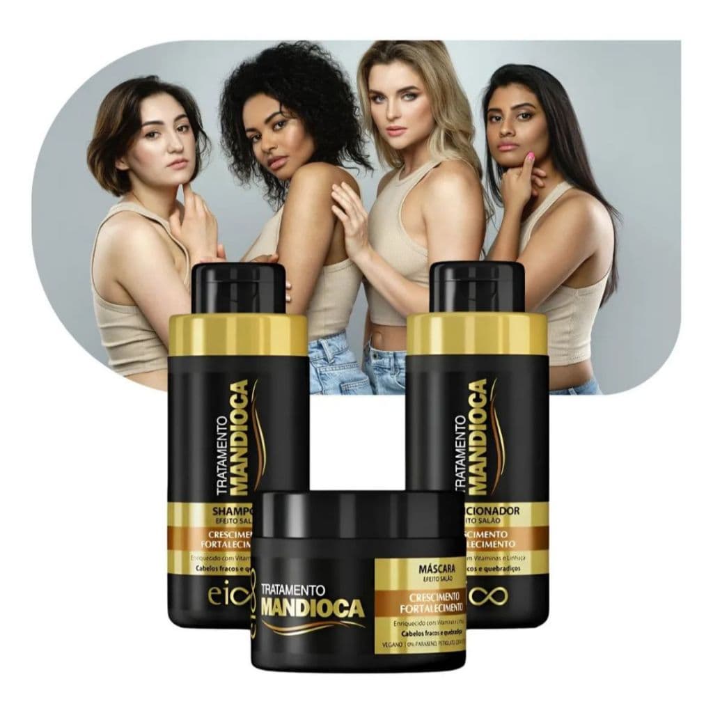 Kit Eico Shampoo Condicionar + Máscara Mandioca Sem Sal